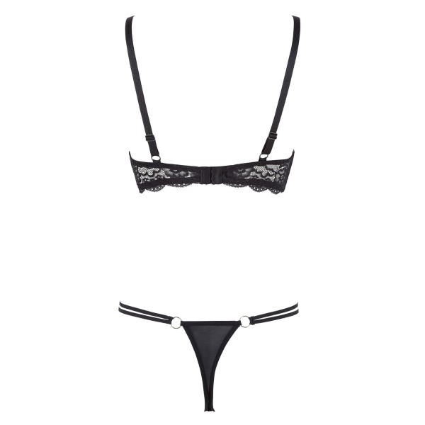 Ensemble soutien-gorge demi seins a armatures et string 