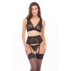 Ensemble 3 pièces noir en dentelle 