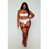 Soutien-gorge, grande taille, Demi-seins à armatures en dentelle blanche 