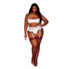 Soutien-gorge, grande taille, Demi-seins à armatures en dentelle blanche 