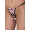 String ouvert Fleur brodée