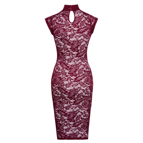 Robe moulante en dentelle rouge bordeaux - Cottelli
