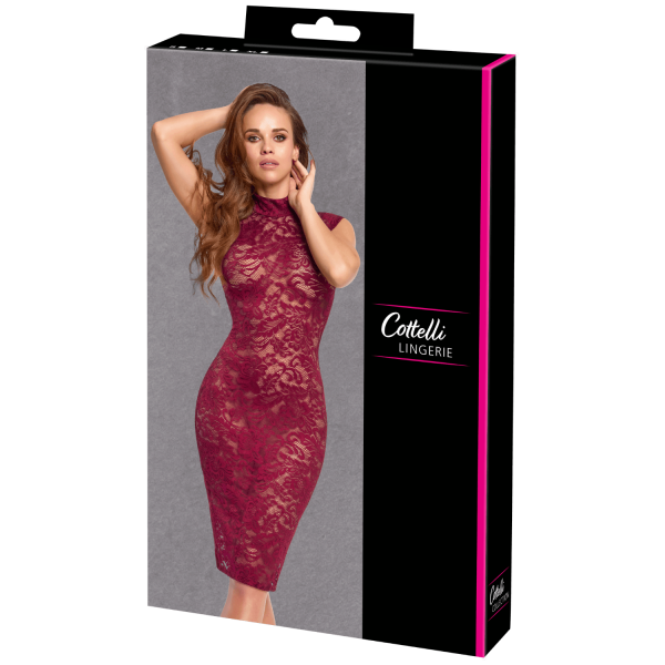 Robe moulante en dentelle rouge bordeaux - Cottelli