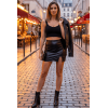 Jupe sexy courte noire wetlook Alessia  Be lily Mode