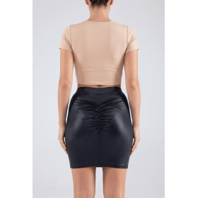 Jupe courte noire Kyra avec zip fonctionnel sur le côté  Be lily Mode