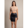 Jupe courte noire Elena fendue sur le côté  Be lily Mode