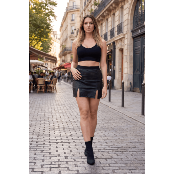 Jupe courte noir Stella  Be lily Mode