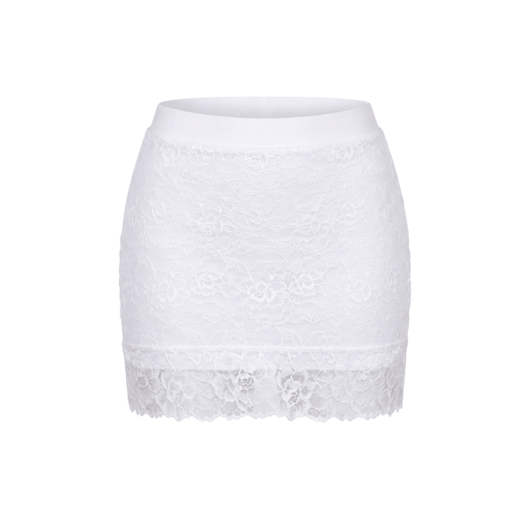 Jupe courte blanche Camélia  Be lily Mode