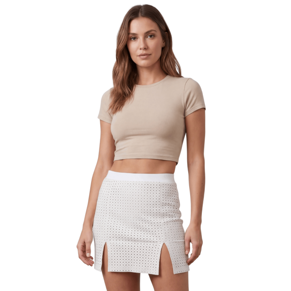 Jupe courte blanche Cassandra  Be lily Mode
