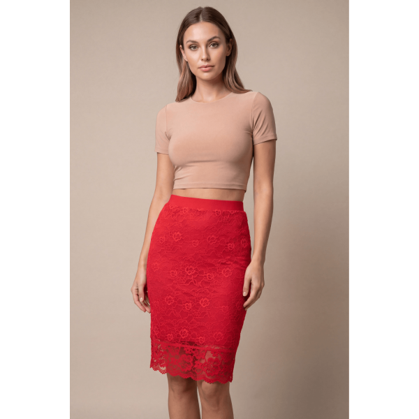 Jupe longue rouge Catalina  Be lily Mode