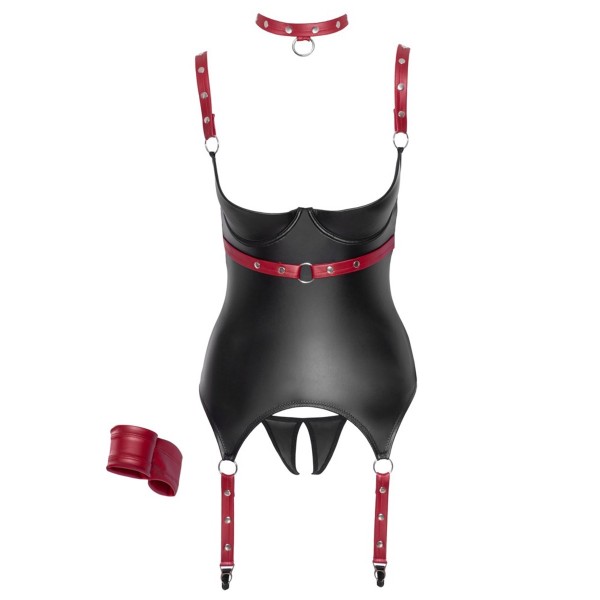 Ensemble ouvert avec collier et menottes - Cotelli BONDAGE Cotelli Bondage