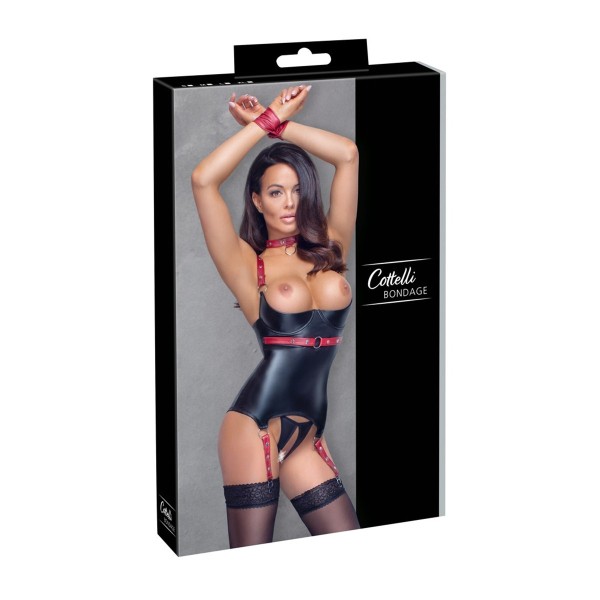 Ensemble ouvert avec collier et menottes - Cotelli BONDAGE Cotelli Bondage