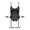 Body à jarretelles ouvert avec menottes - Cottelli Bondage Cotelli Bondage