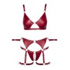 Set soutien-gorge et slip à jarretelles ouvert rouge - Cottelli BONDAGE Cotelli Bondage