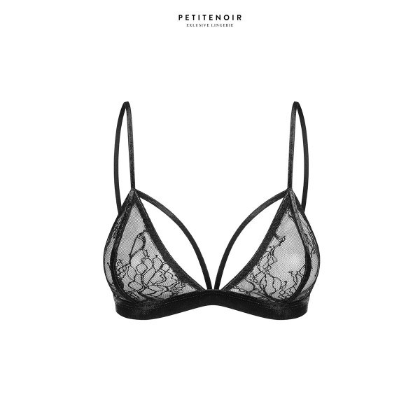 Soutien-gorge triangle dentelle et velours Petite Noir