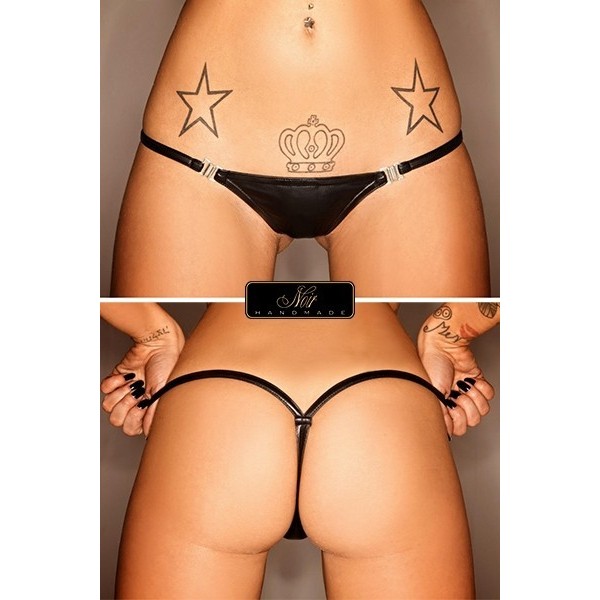 String wetlook Strip Noir HandMade