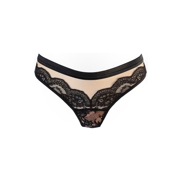 String tulle et dentelle noir V-10718 - Axami Axami