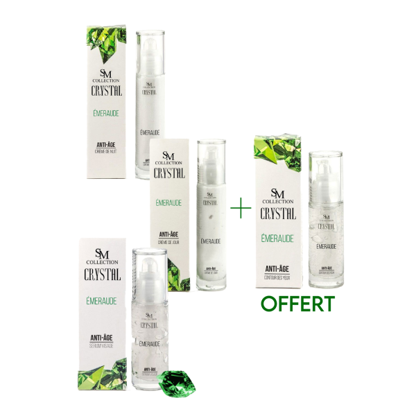 Gamme complète anti-âge - Émeraude 100% naturelle SM collection CRYSTAL