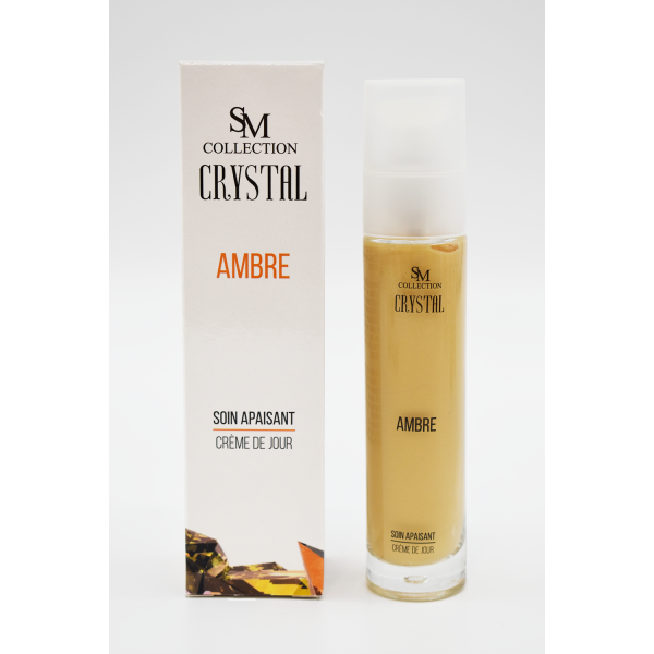 Crème de jour à la poudre d'ambre 50ml 100% naturelle SM collection CRYSTAL