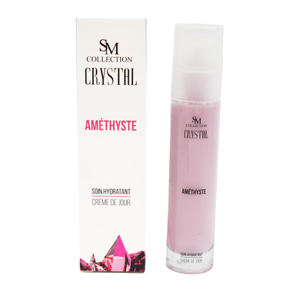 Crème de jour à la poudre d'améthyste 50ml 100% naturelle SM collection CRYSTAL