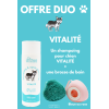 Shampoing pour chien 200ml + brosse de bain - OFFRE DUO - VITALITÉ Dr. Derehsan Animal Care Cosmetics