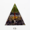 Orgonite pyramide Amethyste et Péridot Arbre de Vie Lithothérapie