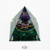 Orgonite pyramide Amethyste & Malachite Métatron Lithothérapie