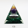 Orgonite pyramide Amethyste & Malachite Métatron Lithothérapie