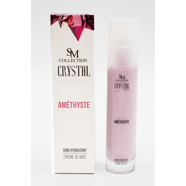 Crème de nuit à la poudre d'améthyste 50ml 100% naturelle SM collection CRYSTAL