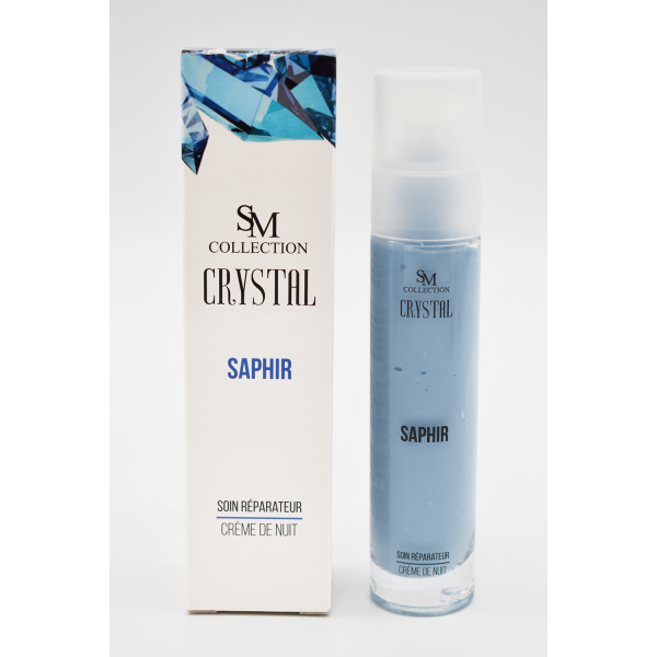 Crème de nuit à la poudre de saphir 50ml 100% naturelle SM collection CRYSTAL