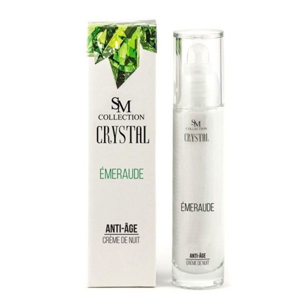 Crème de nuit anti-âge à l'émeraude 50ml 100% naturelle SM collection CRYSTAL