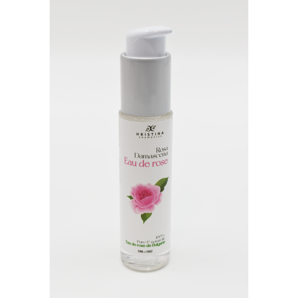 Eau florale naturelle à la rose de Damas - 50ml 100% naturelle - Format voyage Hristina