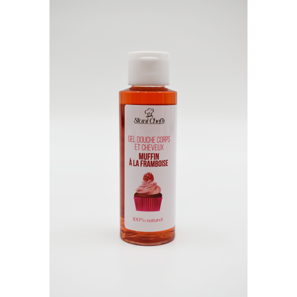 2 en 1 Gel douche corps et shampoing - Muffin à la framboise - 100ml 100% naturel - Format voyage Stani chef's