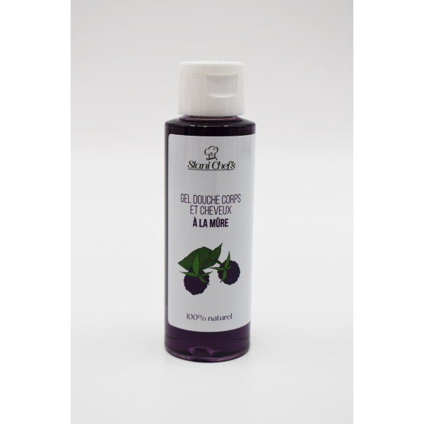 2 en 1Gel douche corps et shampoing à la mûre - 100ml 100% naturel - Format voyage Stani chef's