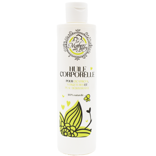 Huile corporelle pour vergetures, cicatrices et peau déshydratée - 250ml 100% naturelle Mother and baby