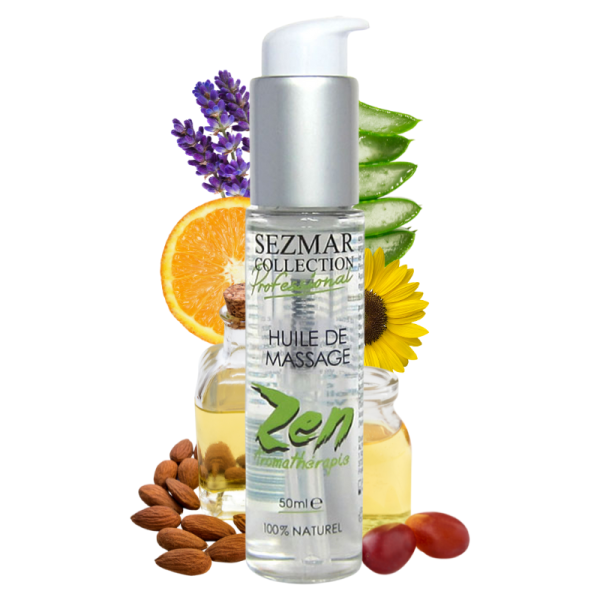 Huile de massage professionnelle ZEN 100% naturelle 50 ml Sezmar Collection Professional