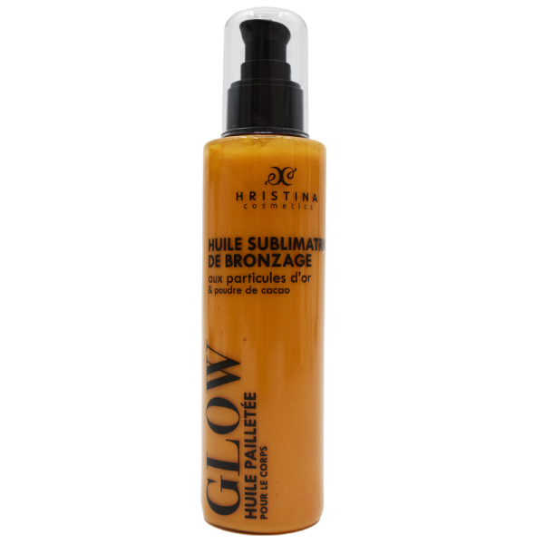 Huile sublimatrice de bronzage - Pailletée - 200ml 100% naturelle Hristina