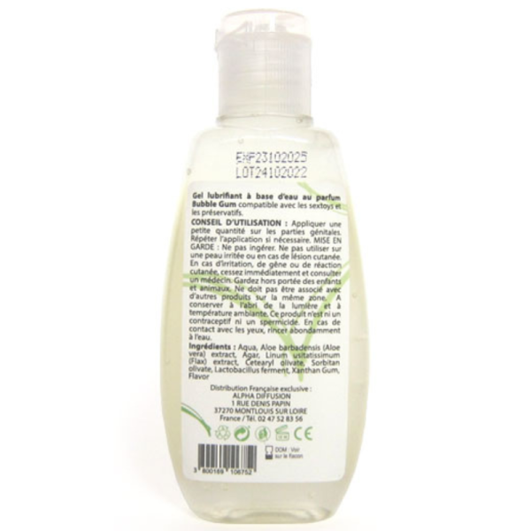Lubrifiant à base d'eau 100% naturel Bubble Gum 90 ml Sezmar Love