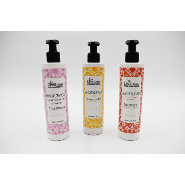 Masque capillaire cheveux colorés à l'huile de jojoba - 250ml 100% naturel Dr. Derehsan