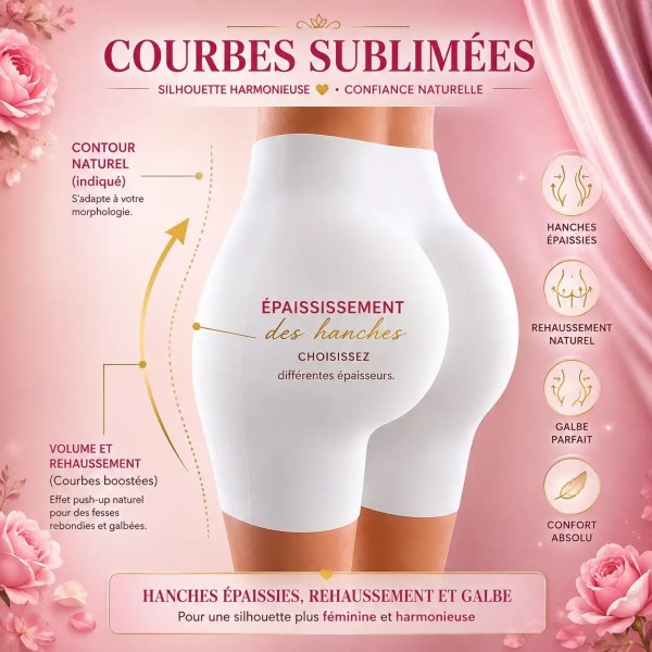Panty silicone, rehausseur de hanches, effet  push-up
