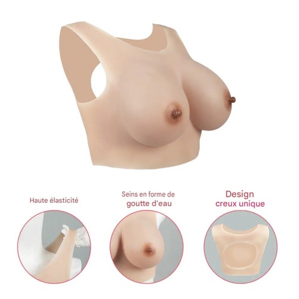 Buste faux seins encolure ronde