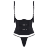 Corset taille noir Cottelli PARTY – Corset à armatures avec sangles décoratives et mini string COTTELLI & DIVERS