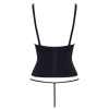 Corset taille noir Cottelli PARTY – Corset à armatures avec sangles décoratives et mini string COTTELLI & DIVERS