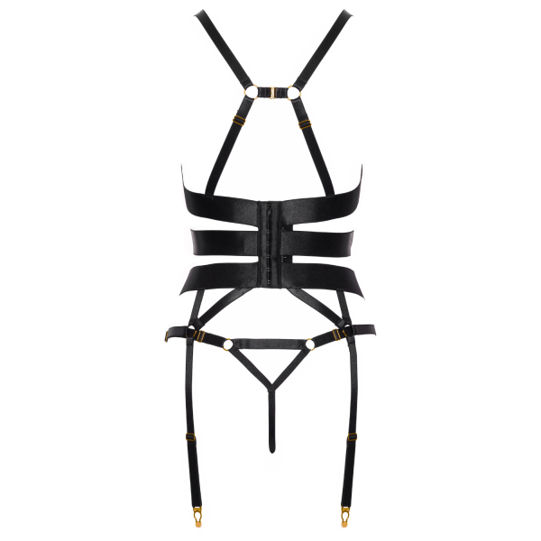 Corset porte-jarretelles et string assorti - Cottelli COTTELLI & DIVERS