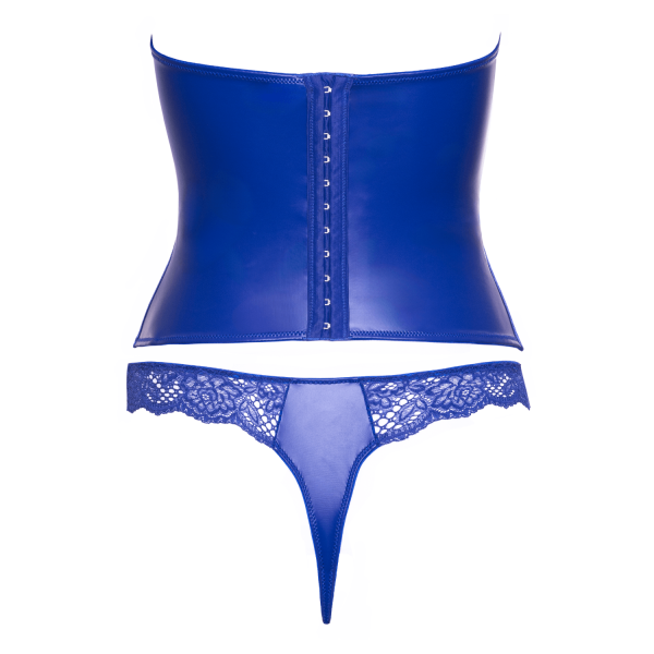 Ensemble corset bustier bleu royal avec string - Cottelli COTTELLI & DIVERS