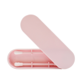 2 cotons tiges réutilisables + boite de rangement - Rose