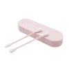 2 cotons tiges réutilisables + boite de rangement - Rose