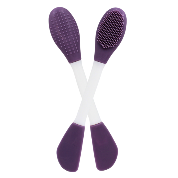 Spatule & brosse visage à double face violette