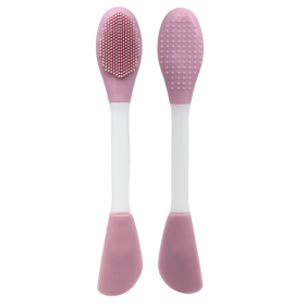 Spatule & brosse visage à double face rose