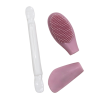 Spatule & brosse visage à double face rose